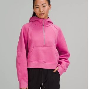 Pink Blossom Scuba Oversized Half-Zip Hoodie - M/L NWT